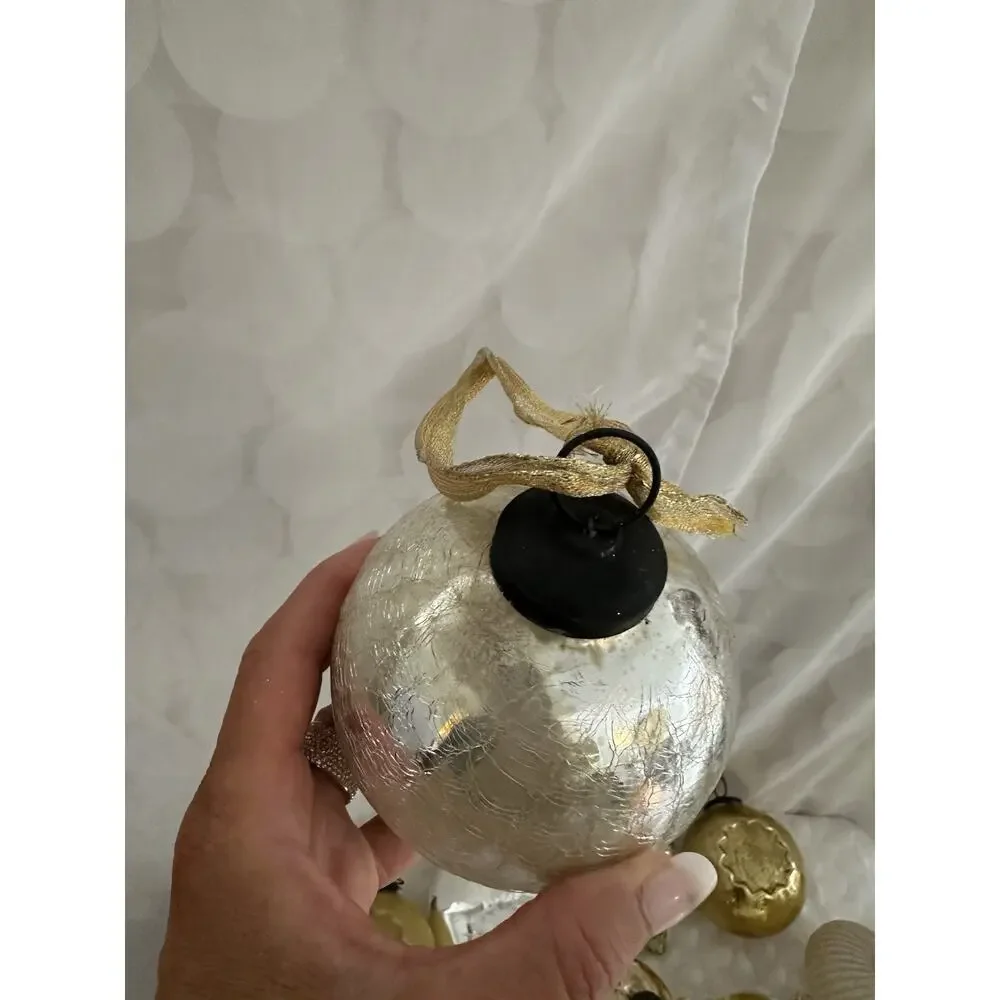 Lot Of 13 X LARGE Handblown Glass Christmas Ornament Balls High End Quality